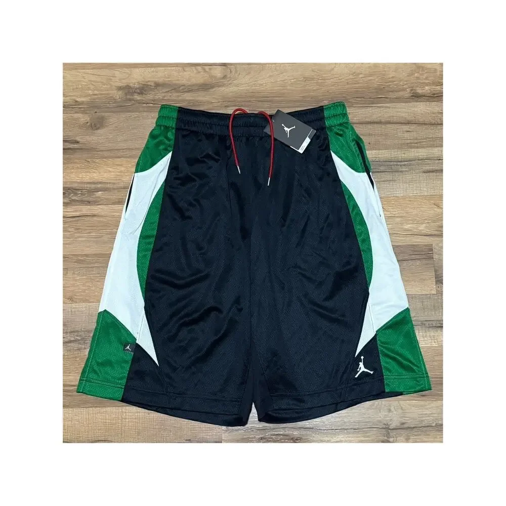 2011 Air Jordan Court Fit Green Color Block Vintage 437217-010 Mesh Shorts